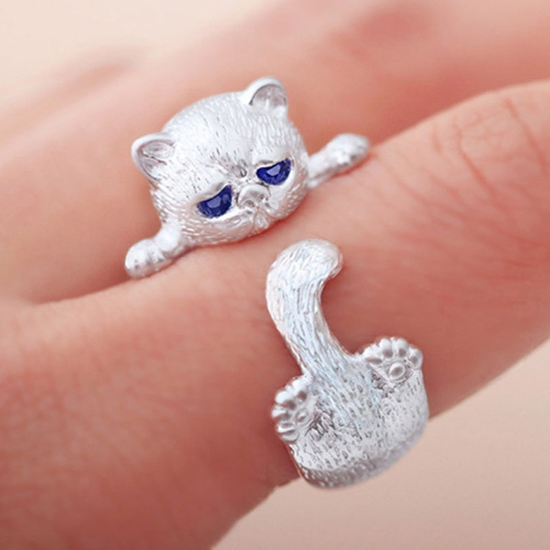 Minimal Cat Ring - Adjustable Stainless Steel