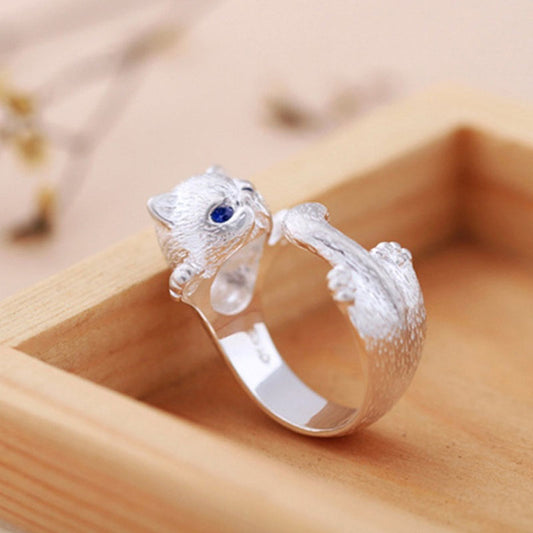 Minimal Cat Ring - Adjustable Stainless Steel